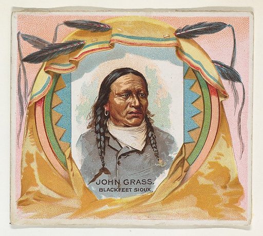 John Grass, Blackfeet Sioux, from the American Indian Chiefs series (N36) for Allen & Ginter Cigarettes