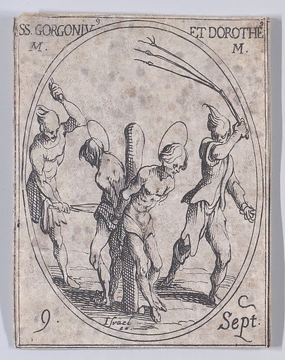 S. Gorgon et St. Dorothée, martyrs (St. Gorgonius and St. Dorotheus, Martyrs), September 9th, from "Les Images De Tous Les Saincts et Saintes de L'Année" (Images of All of the Saints and Religious Events of the Year)