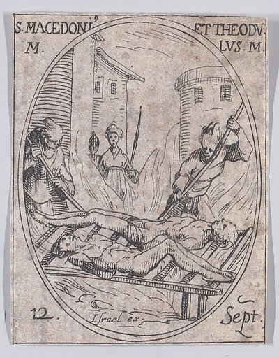 S. Macédonius et S. Théodule (St. Macedonius and St. Theodolus), September 12th, from "Les Images De Tous Les Saincts et Saintes de L'Année" (Images of All of the Saints and Religious Events of the Year)