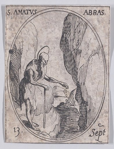 S. Amé, abbé (St. Amatus, Abbot), September 13th, from "Les Images De Tous Les Saincts et Saintes de L'Année" (Images of All of the Saints and Religious Events of the Year)