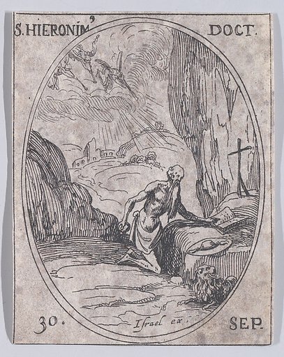 S. Jérôme, docteur (St. Jerome, Doctor), September 30th, from "Les Images De Tous Les Saincts et Saintes de L'Année" (Images of All of the Saints and Religious Events of the Year)