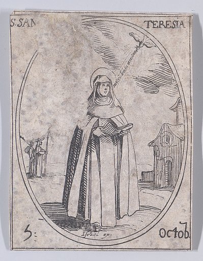 Ste. Thérèse (St. Teresa of Avila), October 5th, from "Les Images De Tous Les Saincts et Saintes de L'Année" (Images of All of the Saints and Religious Events of the Year)