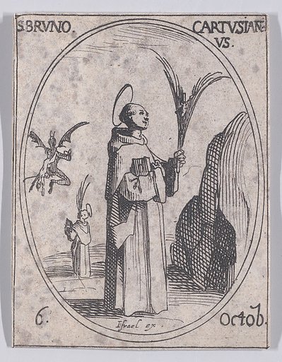 S. Bruno, chartreux (St. Bruno, Carthusian Monk), October 6th, from "Les Images De Tous Les Saincts et Saintes de L'Année" (Images of All of the Saints and Religious Events of the Year)