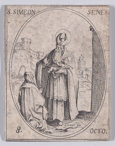 S. Siméon, vieillard (St. Simeon, The Elderly Man), October 8th, from "Les Images De Tous Les Saincts et Saintes de L'Année" (Images of All of the Saints and Religious Events of the Year)