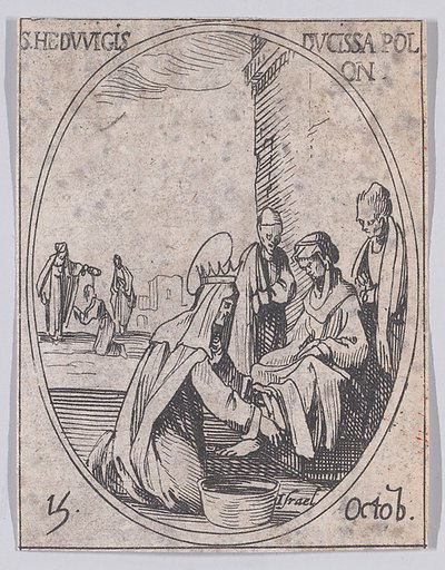 Ste. Edwige, Duchesse de Pologne (St. Hedwig, Duchess of Poland), October 15th, from "Les Images De Tous Les Saincts et Saintes de L'Année" (Images of All of the Saints and Religious Events of the Year)