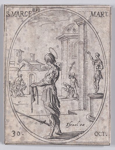 S. Marcel, martyr (St. Marcellus, Martyr), October 30th, from "Les Images De Tous Les Saincts et Saintes de L'Année" (Images of All of the Saints and Religious Events of the Year)