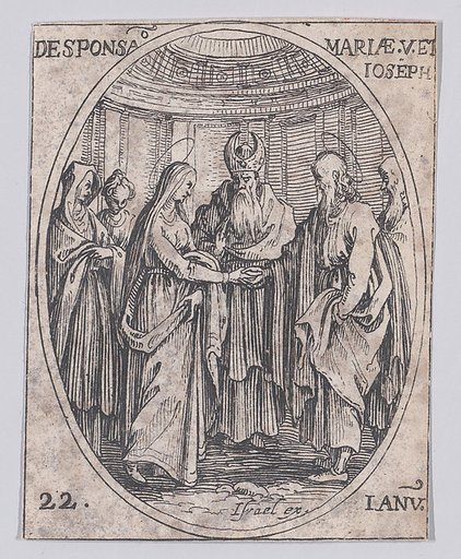 Le Mariage de la Ste. Vierge (The Marriage of the Virgin), January 22nd, from "Les Images De Tous Les Saincts et Saintes de L'Année" (Images of All of the Saints and Feast Days of the Year)