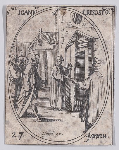 S. Jean Chrysostome (St. John Chrisostome), January 27th, from "Les Images De Tous Les Saincts et Saintes de L'Année" (Images of All of the Saints and Feast Days of the Year)