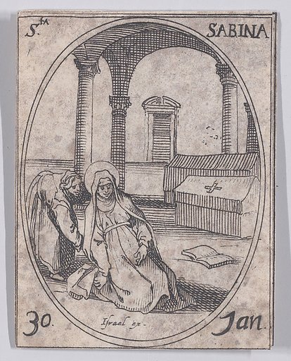 Ste. Sabine (St. Savina), January 30th, from "Les Images De Tous Les Saincts et Saintes de L'Année" (Images of All of the Saints and Feast Days of the Year)