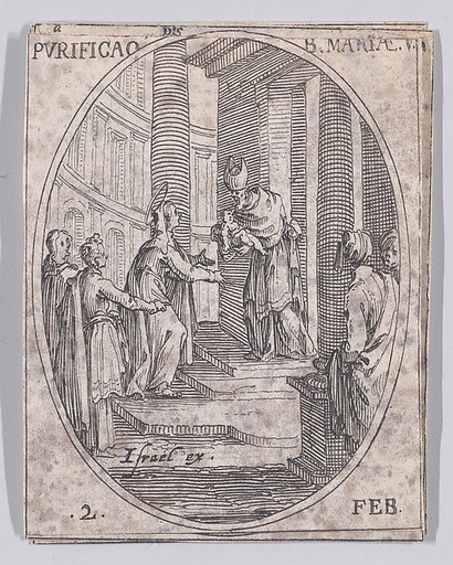 La Purification de la Vierge (The Purification of the Virgin), February 2nd, from "Les Images De Tous Les Saincts et Saintes de L'Année" (Images of All of the Saints and Feast Days of the Year)
