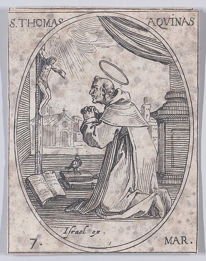 S. Thomas d'Aquin (St. Thomas Aquinas), March 7th, from "Les Images De Tous Les Saincts et Saintes de L'Année" (Images of All of the Saints and Religious Events of the Year)