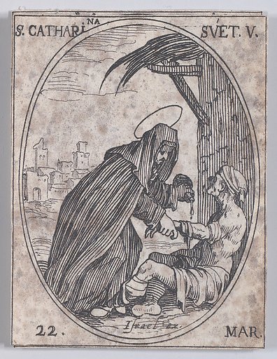 S. Catharina de Suède (St. Catherine of Sweden), March 22nd, from "Les Images De Tous Les Saincts et Saintes de L'Année" (Images of All of the Saints and Religious Events of the Year)