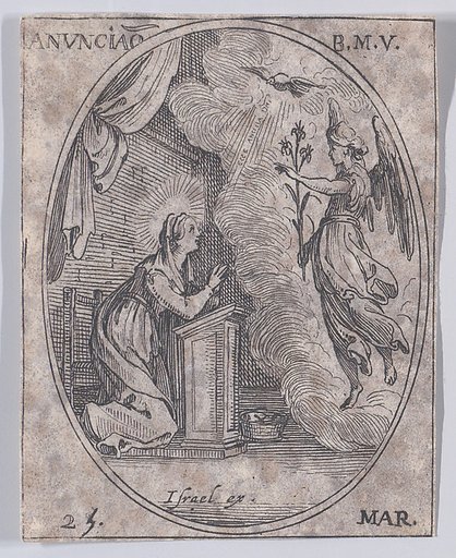 L'Annonciation de la Ste. Vierge (The Annunciation of the Virgin), March 25th, from "Les Images De Tous Les Saincts et Saintes de L'Année" (Images of All of the Saints and Religious Events of the Year)