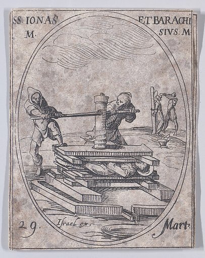 S. Jonas et S. Barchise (St. Jonas and St. Barachisius), March 29th, from "Les Images De Tous Les Saincts et Saintes de L'Année" (Images of All of the Saints and Religious Events of the Year)
