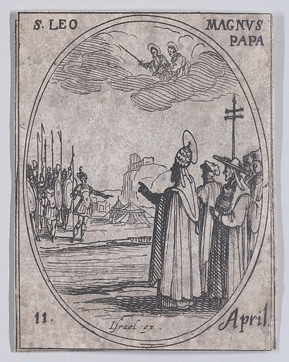 S. Léon le Grand, pape (St. Leo the Great, Pope), April 11th, from "Les Images De Tous Les Saincts et Saintes de L'Année" (Images of All of the Saints and Religious Events of the Year)