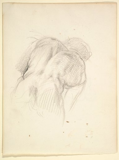 Study for a male figure in "Comus–The Measure" (recto); Reclining male nude (verso)