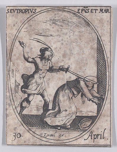 S. Eutrope, évêque et martyr (St. Eutropius, Bishop and Martyr), April 30th, from "Les Images De Tous Les Saincts et Saintes de L'Année" (Images of All of the Saints and Religious Events of the Year)