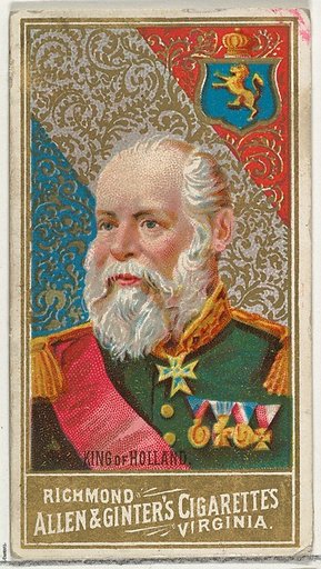 King of Holland, from World's Sovereigns series (N34) for Allen & Ginter Cigarettes