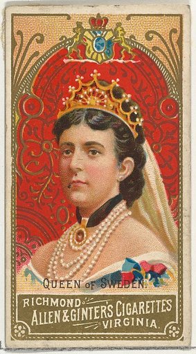 Queen of Sweden, from World's Sovereigns series (N34) for Allen & Ginter Cigarettes