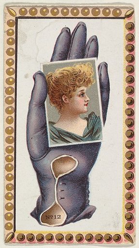 Card Number 12, cut-out from banner advertising the Opera Gloves series (G29) for Allen & Ginter Cigarettes