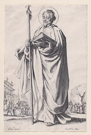 St. Thomas, from "Les Grands Apôtres Debout, Représentant Le Sauveur, La Bienheureuse Marie et Les Saints Apôtres" (The Large Standing Apostles, Representing The Savior, The Blessed Mary and The Apostles)