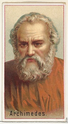 Archimedes, printer's sample for the World's Inventors souvenir album (A25) for Allen & Ginter Cigarettes