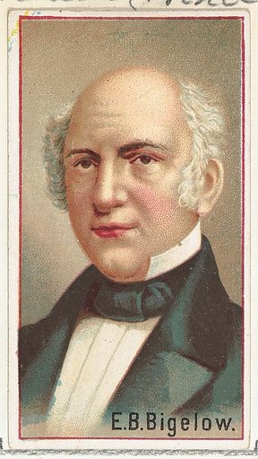 E. B. Bigelow, printer's sample for the World's Inventors souvenir album (A25) for Allen & Ginter Cigarettes