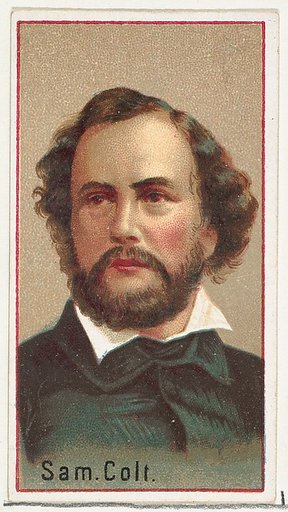 Samuel Colt, printer's sample for the World's Inventors souvenir album (A25) for Allen & Ginter Cigarettes