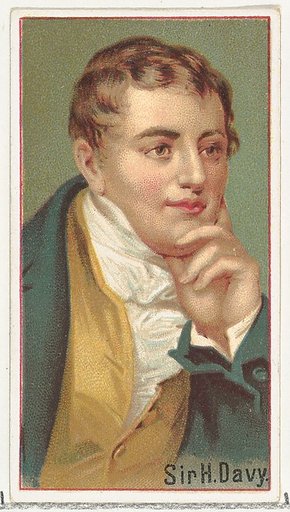 Sir H. Davy, printer's sample for the World's Inventors souvenir album (A25) for Allen & Ginter Cigarettes