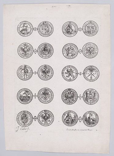 2nd Plate, Featuring 10 Coins Issued by European Princes in the 16th and 17th centuries, from Les Monnaies (The Currencies)
