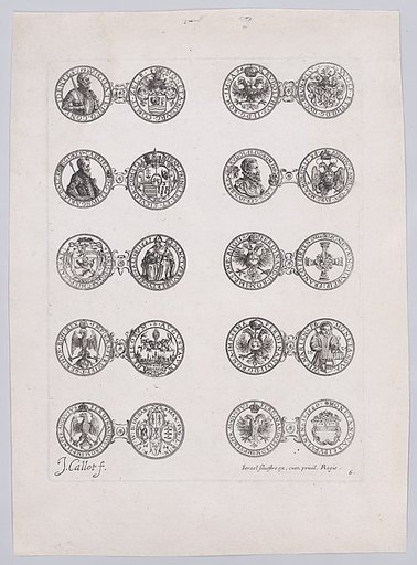 6th Plate, Featuring 10 Coins Issued by European Princes in the 16th and 17th centuries, from Les Monnaies (The Currencies)