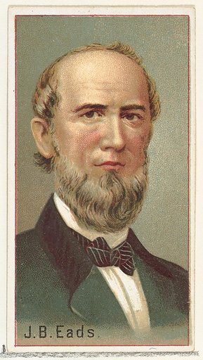 J. B. Eads, printer's sample for the World's Inventors souvenir album (A25) for Allen & Ginter Cigarettes