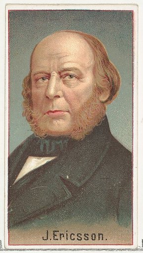 J. Ericsson, printer's sample for the World's Inventors souvenir album (A25) for Allen & Ginter Cigarettes