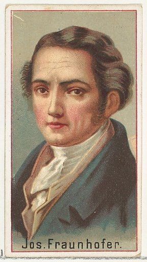 Joseph Fraunhofer, printer's sample for the World's Inventors souvenir album (A25) for Allen & Ginter Cigarettes