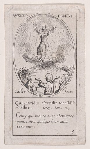 L'Ascension (The Ascension of Christ), Feast of the Ascension, scene 5 from Images des Fêtes Mobiles (Images of Moveable Feasts from the Christian Calendar), part of "Les Images De Tous Les Saincts et Saintes de L'Année" (Images of All of the Saints and Religious Events of the Year)