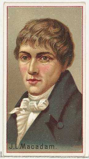 J. L. Macadam, printer's sample for the World's Inventors souvenir album (A25) for Allen & Ginter Cigarettes