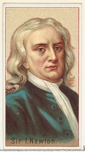 Sir Isaac Newton, printer's sample for the World's Inventors souvenir album (A25) for Allen & Ginter Cigarettes
