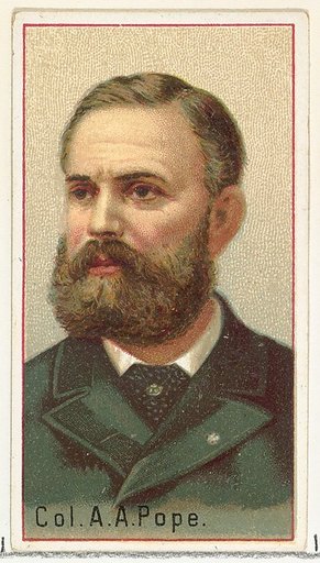 Colonel A. A. Pope, printer's sample for the World's Inventors souvenir album (A25) for Allen & Ginter Cigarettes