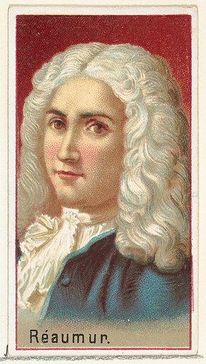 René Antoine Ferchault de Réaumur, printer's sample for the World's Inventors souvenir album (A25) for Allen & Ginter Cigarettes
