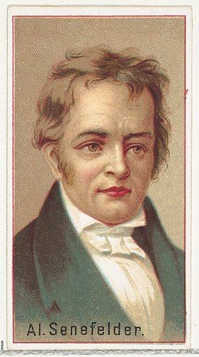 Alois Senefelder, printer's sample for the World's Inventors souvenir album (A25) for Allen & Ginter Cigarettes