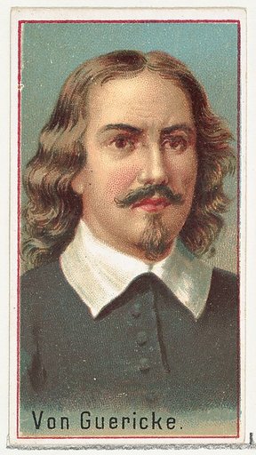 Von Guericke, printer's sample for the World's Inventors souvenir album (A25) for Allen & Ginter Cigarettes