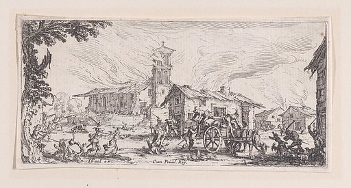 Pillage et Incendie d'un Village (Looting and Burning of a Village), plate 4 from "Les Petites Misères de la Guerre" (The Little Miseries of War)