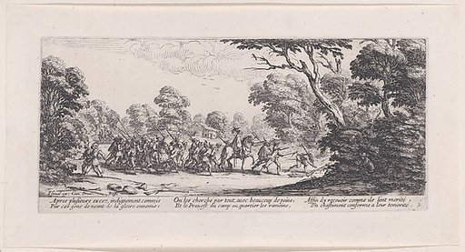 Découverte des Malfaiteurs (The Discovery of the Criminals), plate 9 from "Les Misères et les Mal-Heures de la Guerre" (The Miseries and Misfortunes of War)