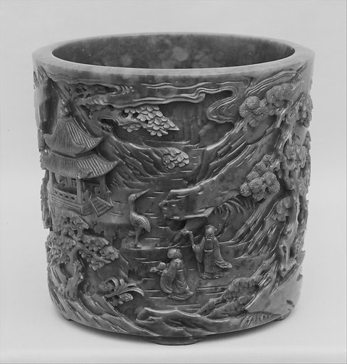 Brush pot with Daoist paradise