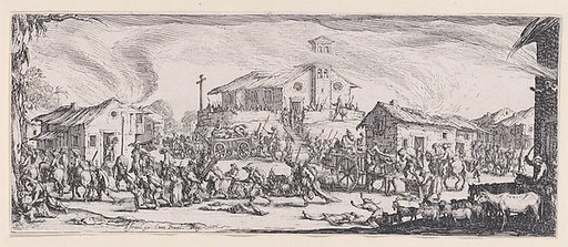 Pillage et Incendie d'un Village (Looting and Burning of a Village), plate 7 from "Les Misères et les Mal-Heures de la Guerre" (The Miseries and Misfortunes of War)