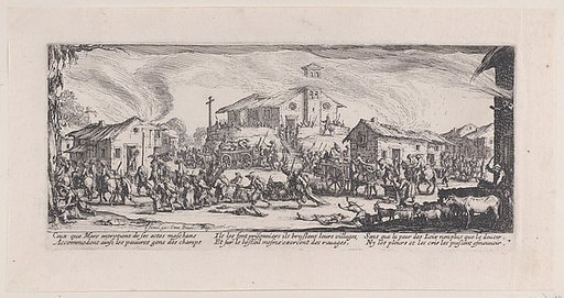 Pillage et Incendie d'un Village (Looting and Burning of a Village), plate 7 from "Les Misères et les Mal-Heures de la Guerre" (The Miseries and Misfortunes of War)