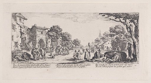 Les Mourants sur le Bord des Rouges (The Dying on the Edge of the Road), plate 16 from "Les Misères et les Mal-Heures de la Guerre" (The Miseries and Misfortunes of War)