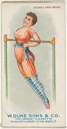 Double Arm Swing, from the Gymnastic Exercises series (N77) for Duke brand cigarettes