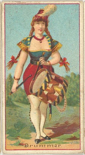 Drummer, from the Occupations of Women series (N502) for Frishmuth's Tobacco Company