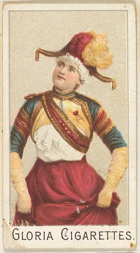 From the series "Sports Girls" (C190), issued by the American Cigarette Company, Ltd., Montreal, to promote Gloria Cigarettes